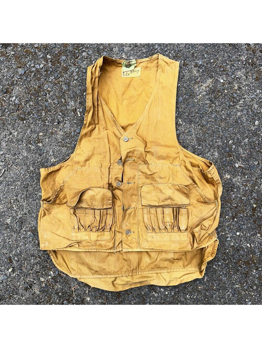 Vintage 1920s Duxbak Vest Utica Men’s Shooting Hunting USA Canvas 20s 30s